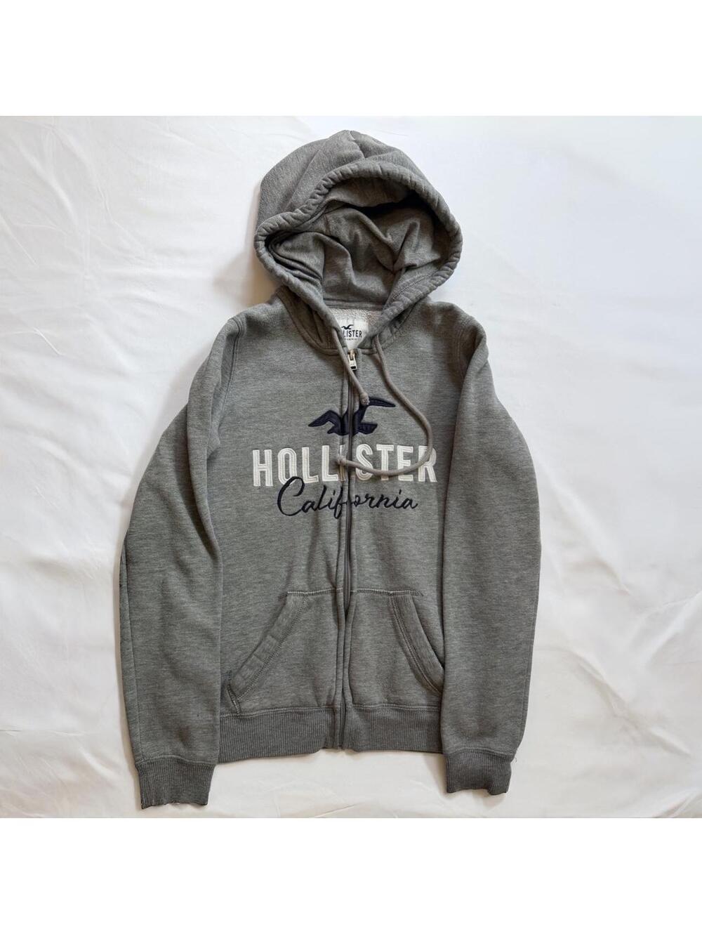 Y2k HOLLISTER logo graphic full zip hoodie